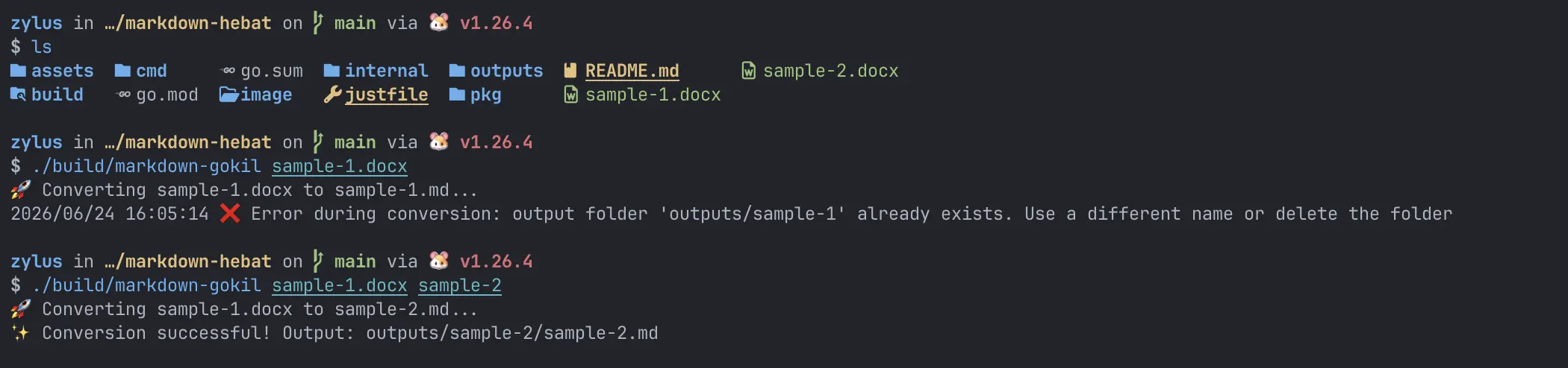 Tampilan Projek Markdown Gokil
